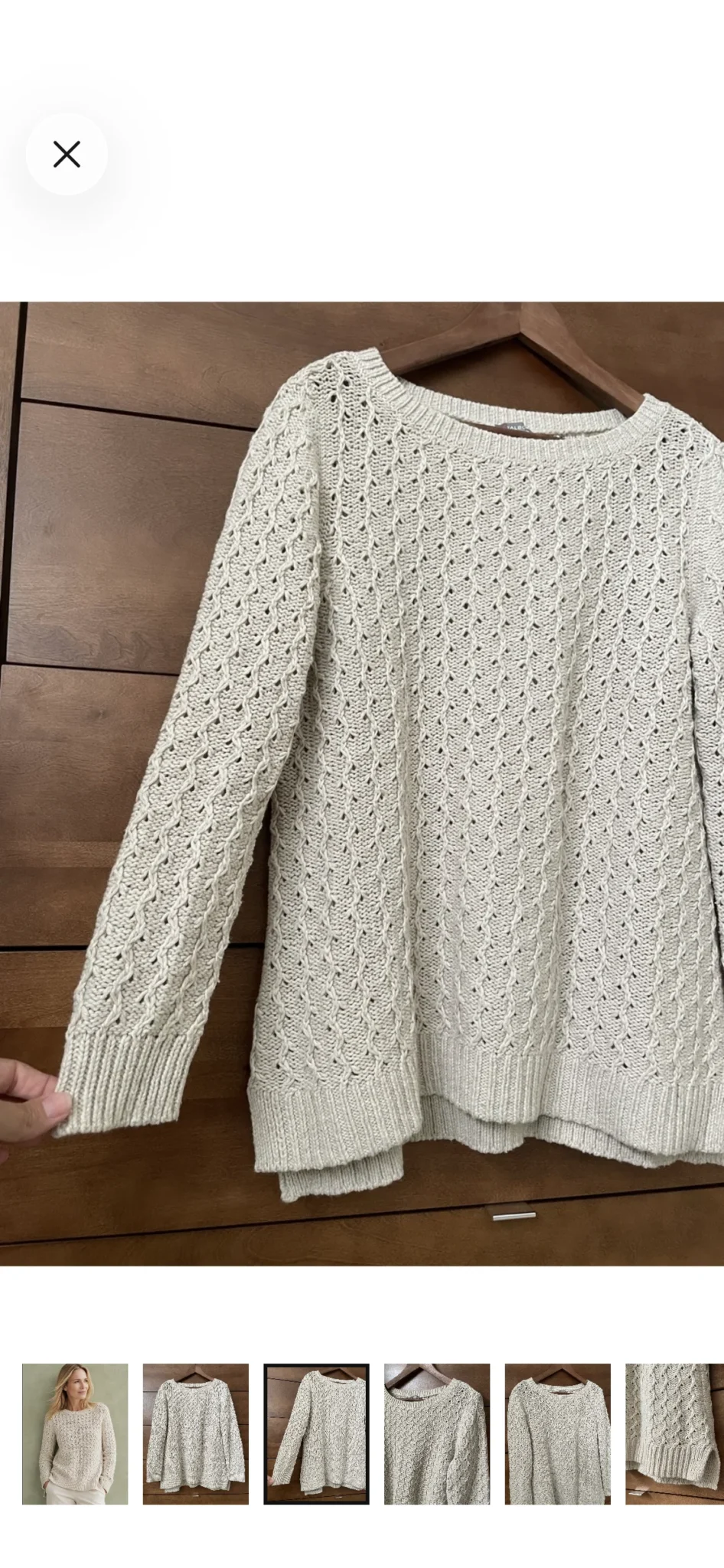 Image for Jumper – cable-knit cotton and wool jumper