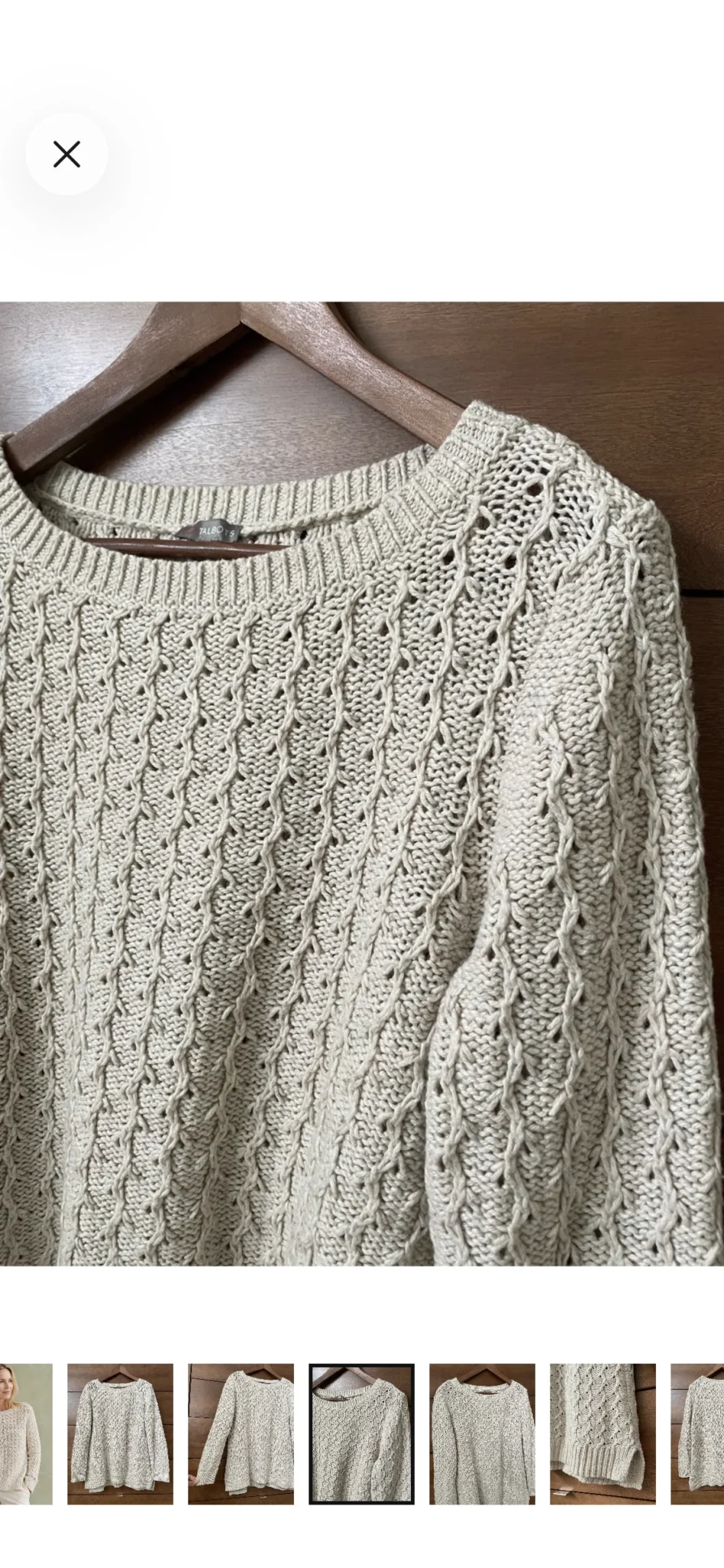 Image for Jumper – cable-knit cotton and wool jumper