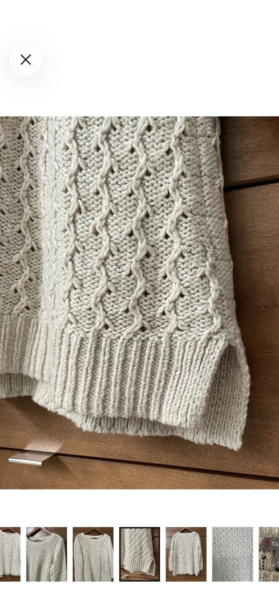 Image for Jumper – cable-knit cotton and wool jumper