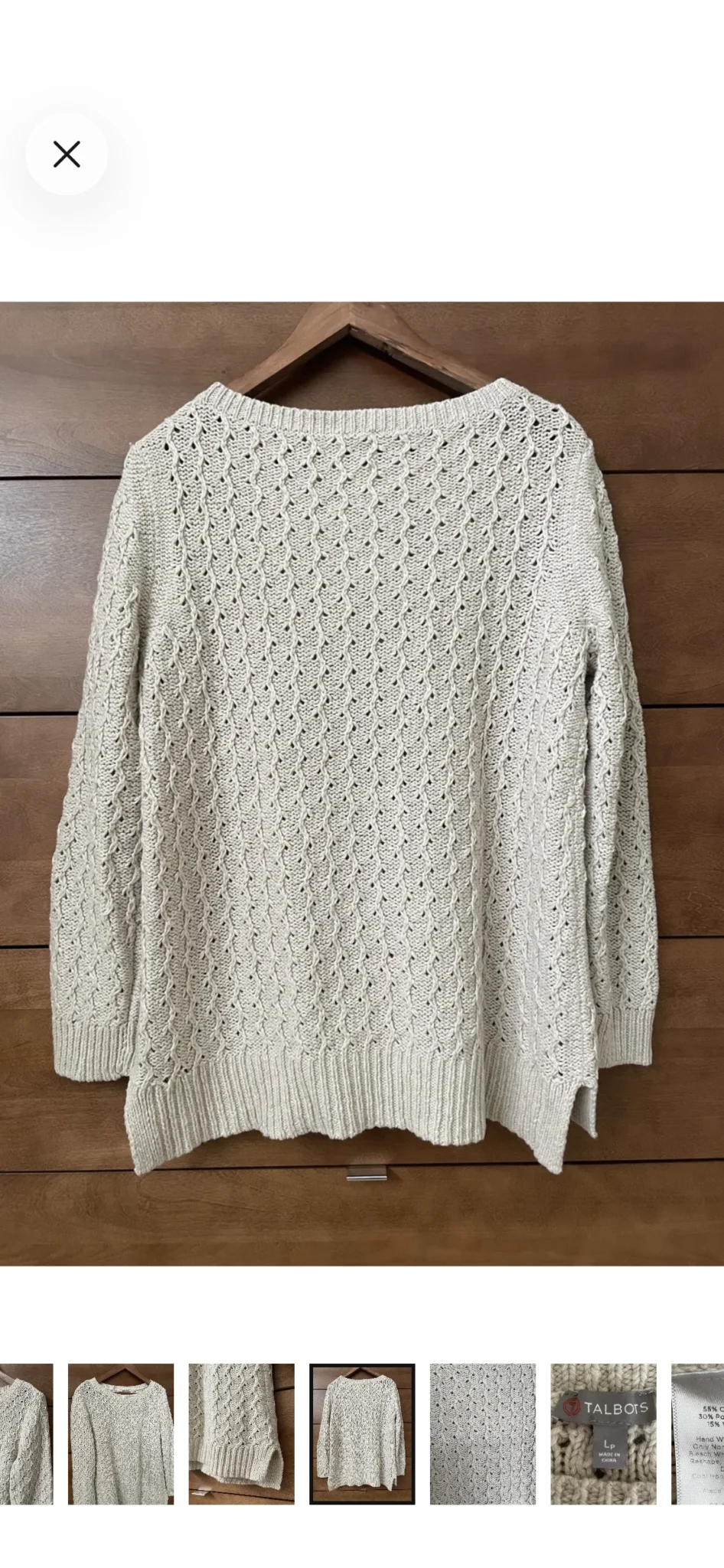Image for Jumper – cable-knit cotton and wool jumper