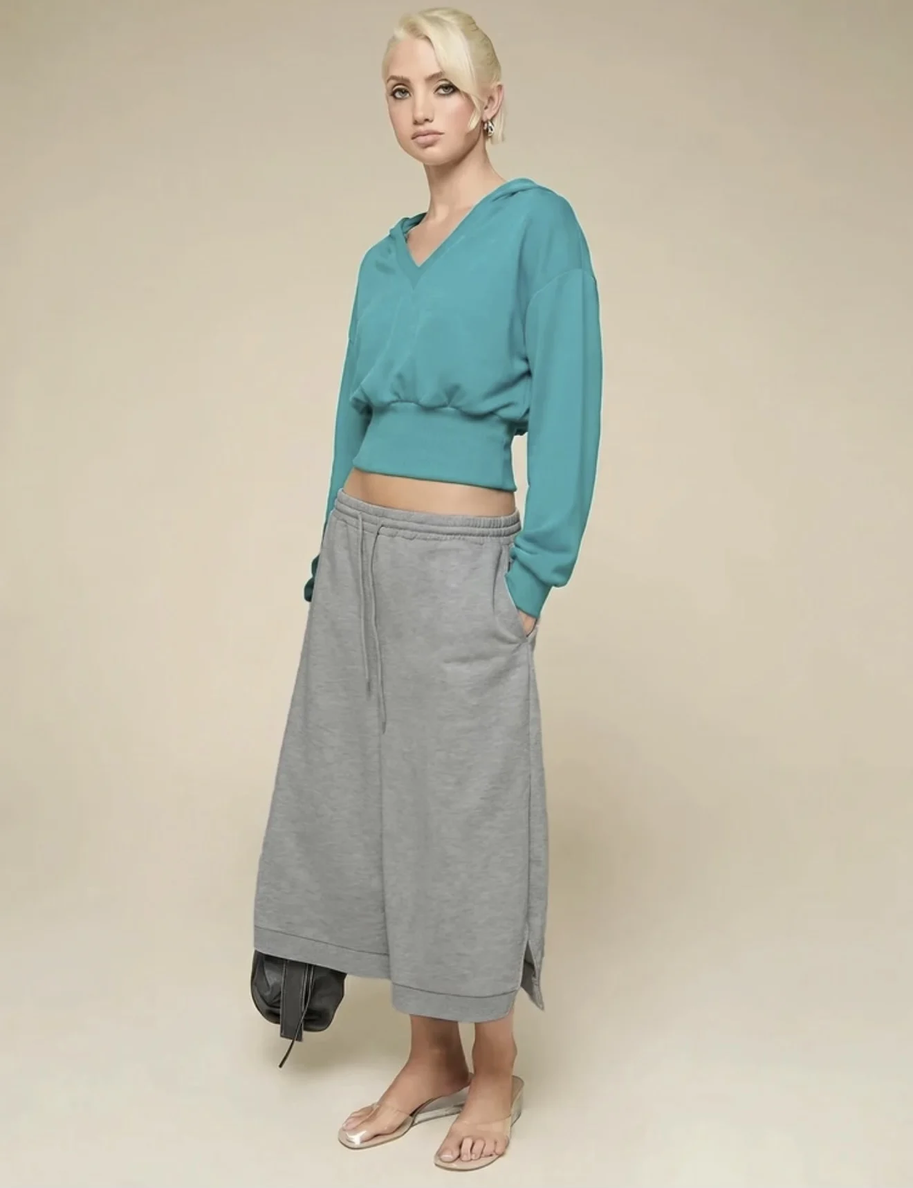 Medium grey jogging-style Bermuda shorts *Other seconde main