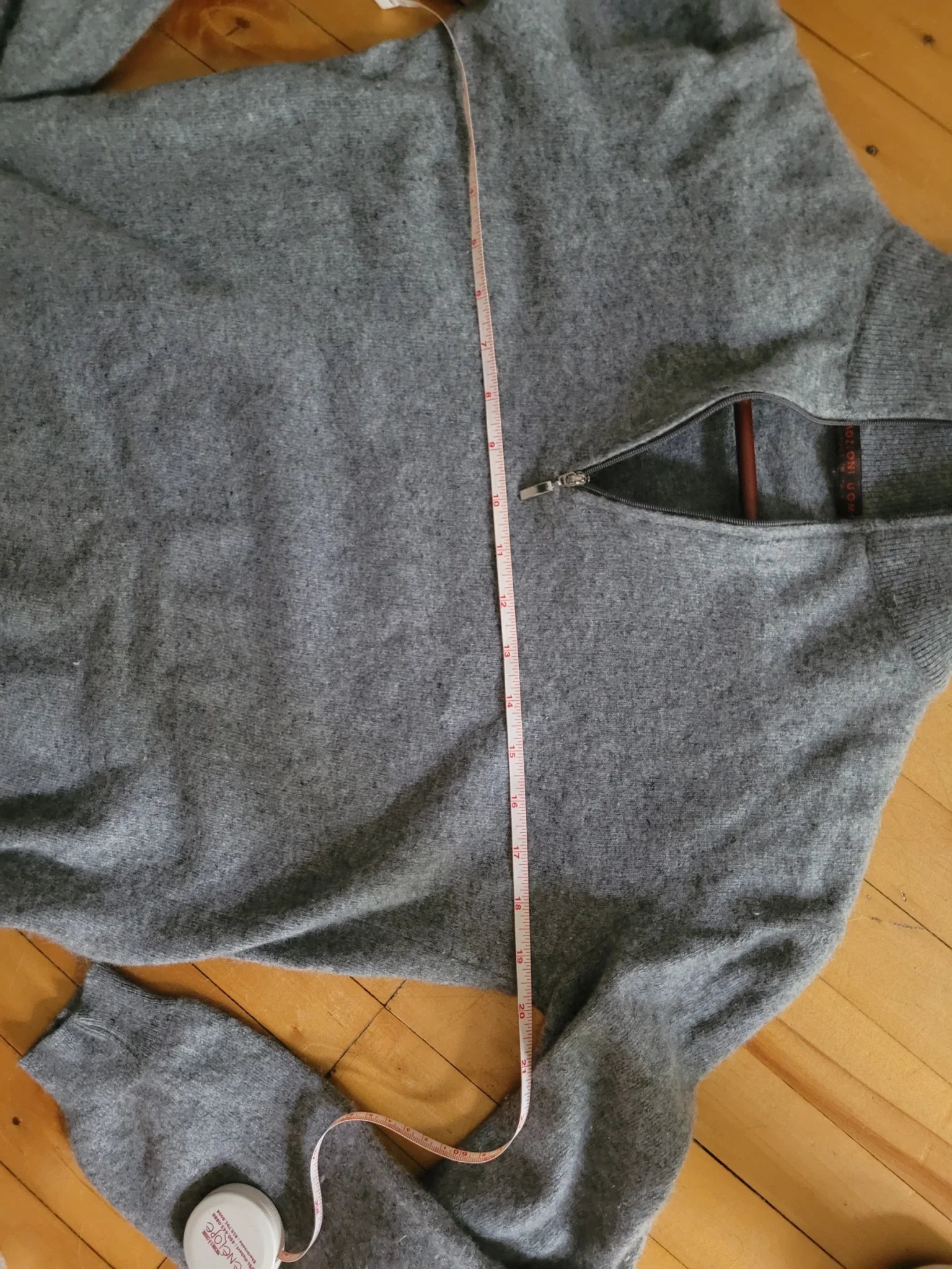 Image for 1/4-zip cashmere jumper