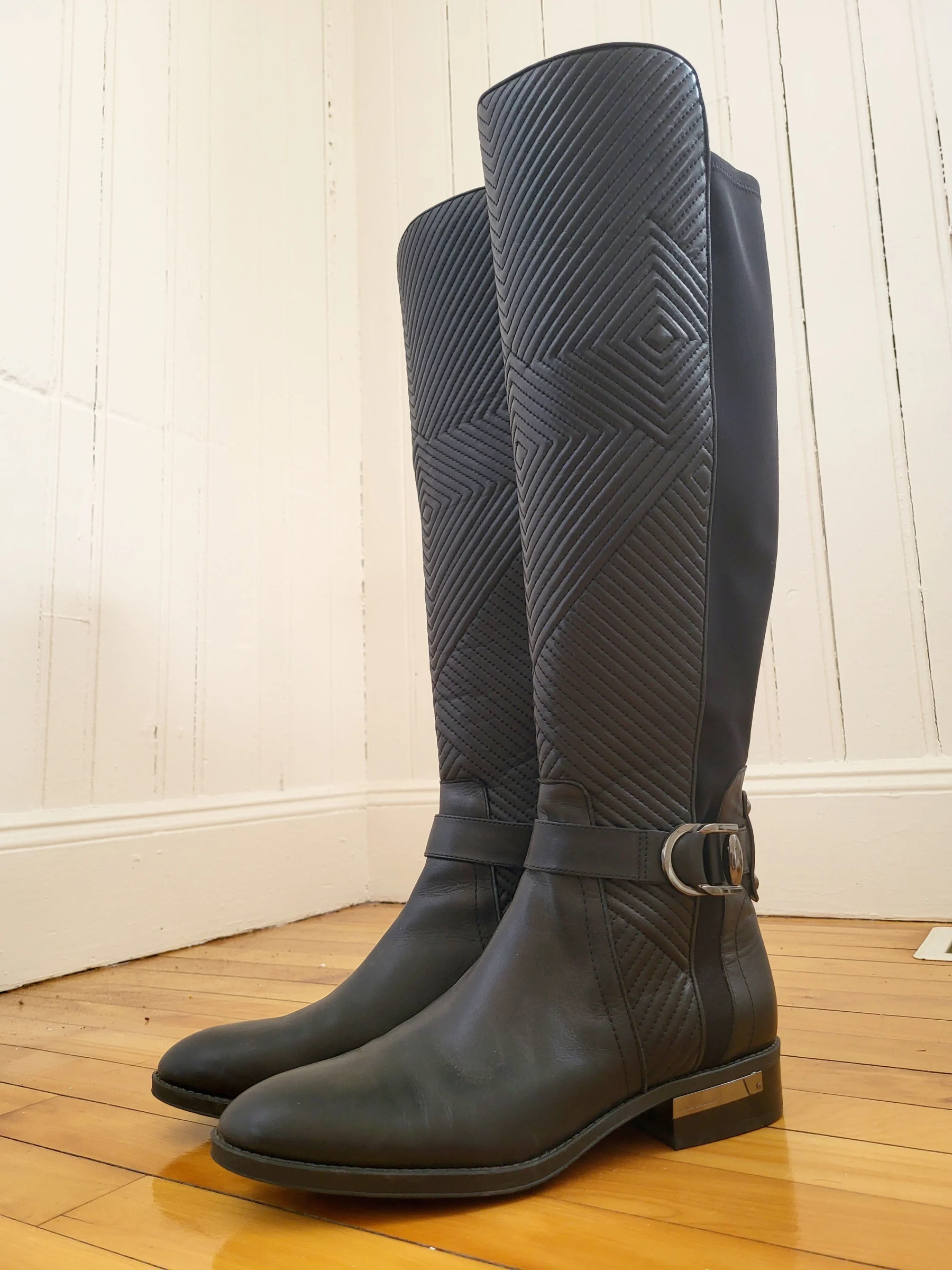 Over the knee boots Black leather, Vince Camuto Pordalia style, size 10 Vince Camuto seconde main