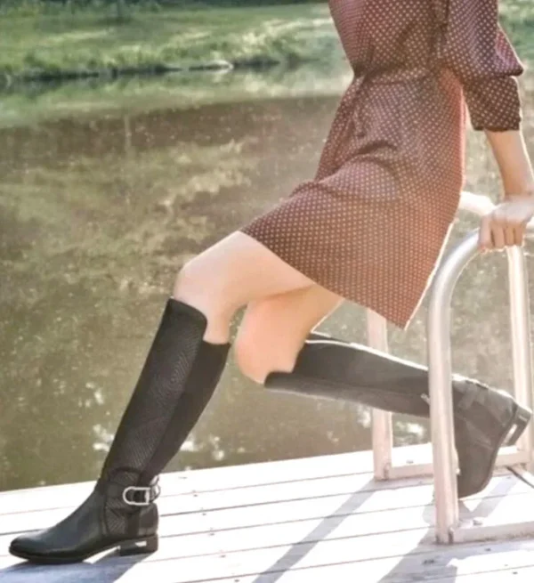 Image for Over the knee boots Black leather, Vince Camuto Pordalia style, size 10