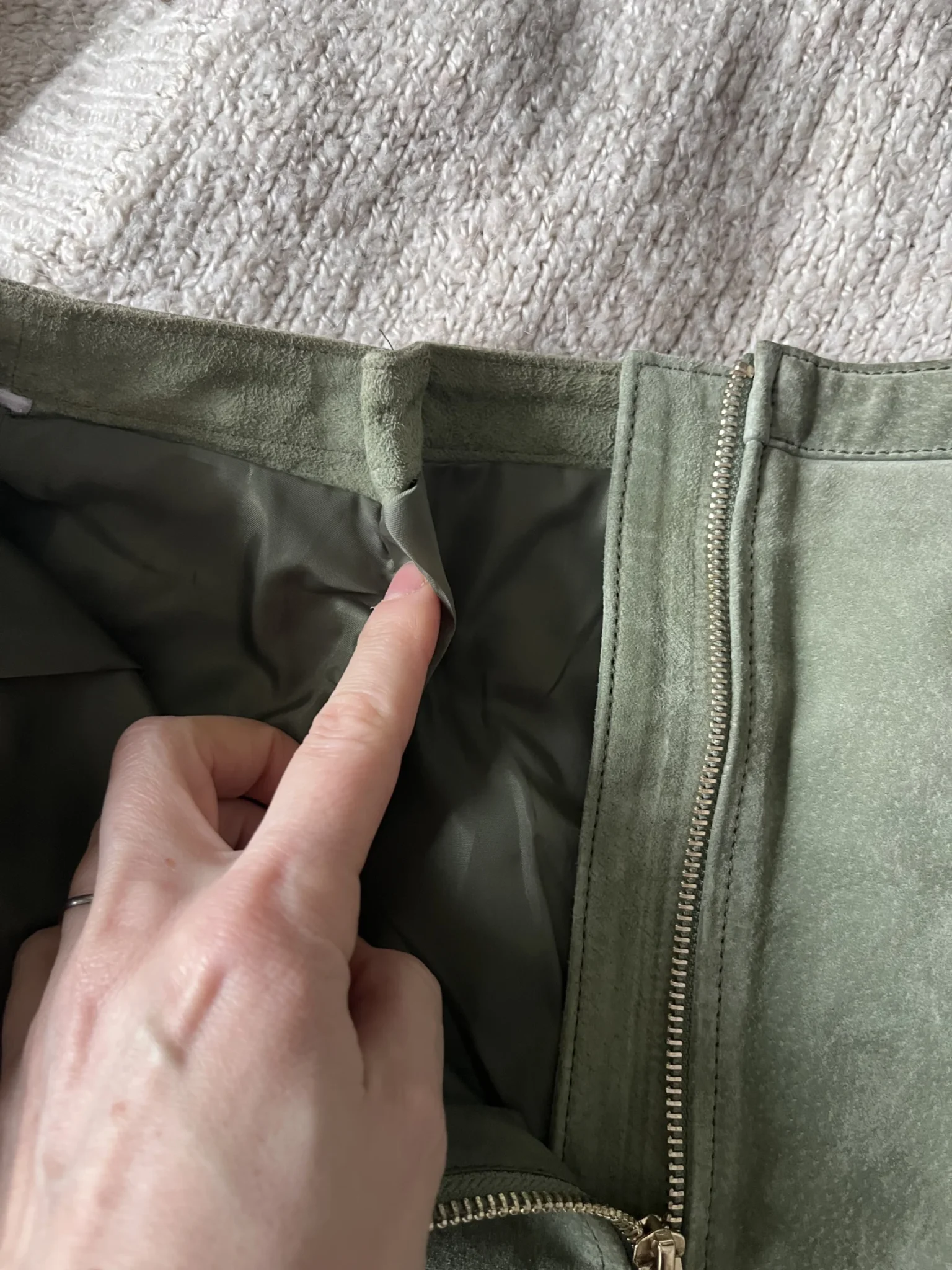 Image for Jupe verte suede véritable