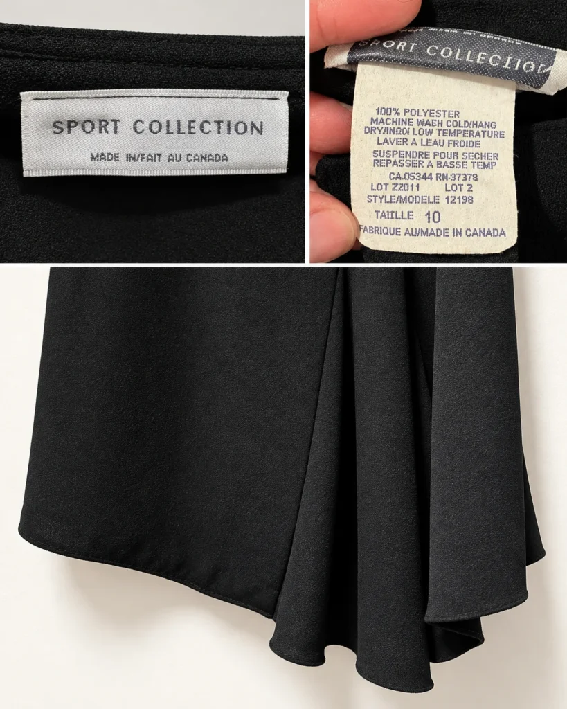 Image for Sport Collection | Jupe noire asymétrique – Taille 10 – Fabriquée au Canada