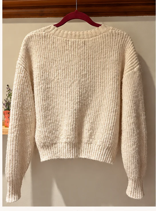 Image for Vero Moda | Cardigan crème à torsades avec citrons brodés – Taille M