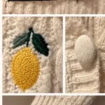 Thumbnail for Vero Moda | Cardigan crème à torsades avec citrons brodés – Taille M