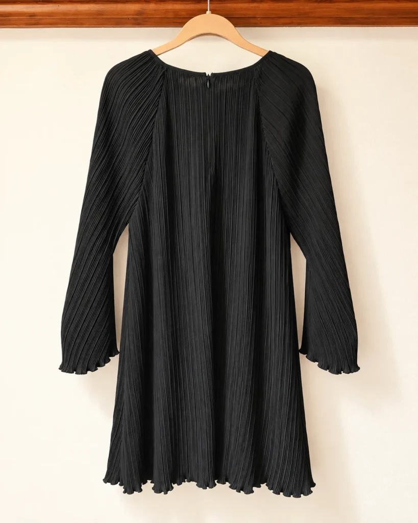 Image for Part Two | Robe noire plissée manches longues – Taille 36