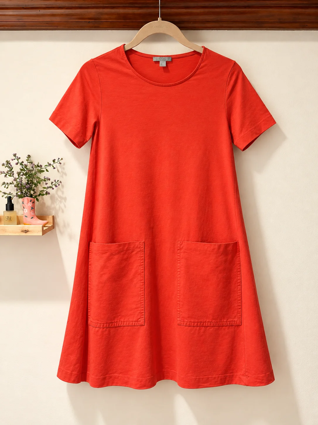 COS | Orange-red dress with pockets – Size XS COS seconde main