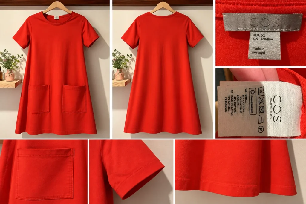Image for COS | Robe rouge orangé à poches – Taille XS