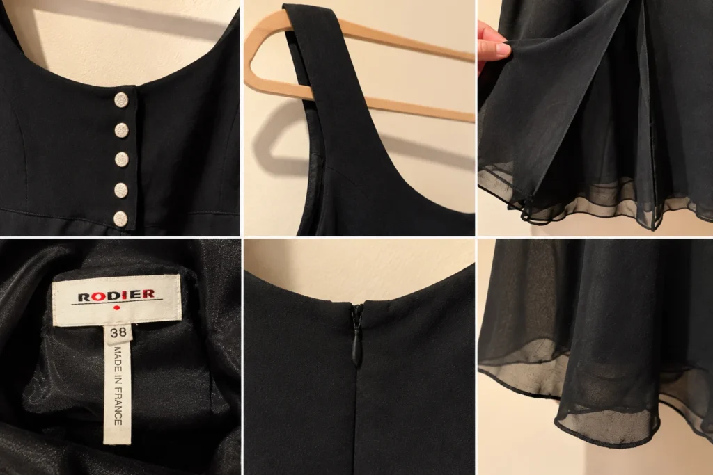 Image for Rodier | Robe noire fluide à boutons bijoux – Taille 38