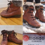 Thumbnail for Winter Boots Blondo Waterproof AquaProtect, Cognac Brown Leather, Size 8
