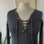 Thumbnail for Y2K charcoal knitted jumper