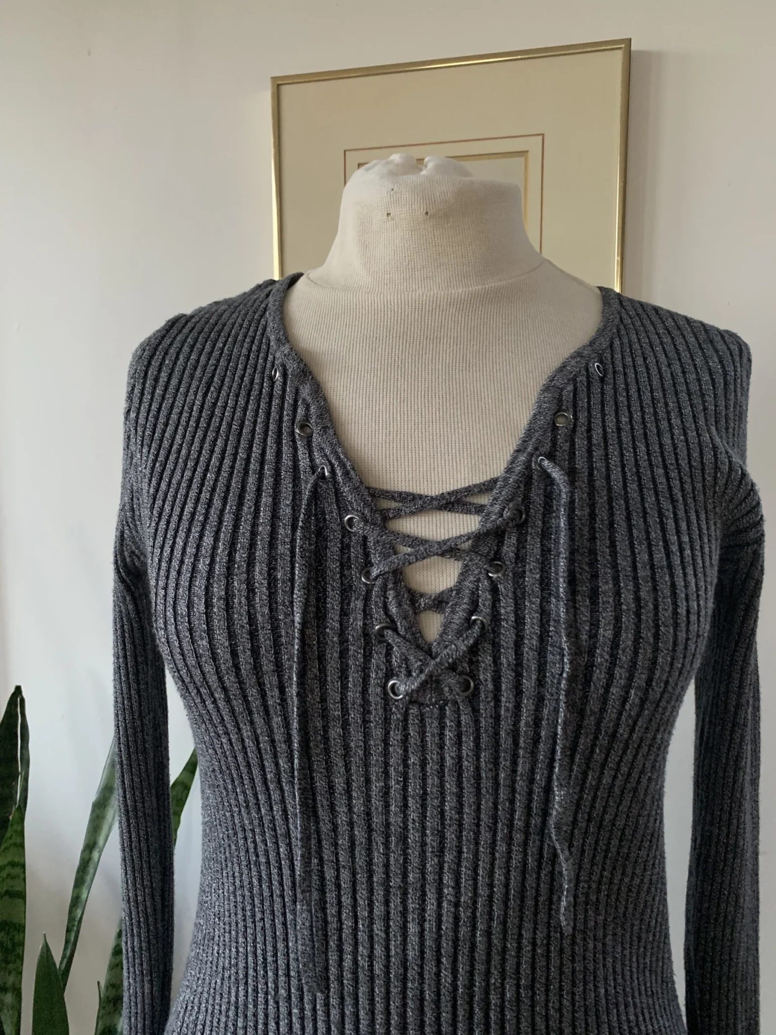 Image for Y2K charcoal knitted jumper