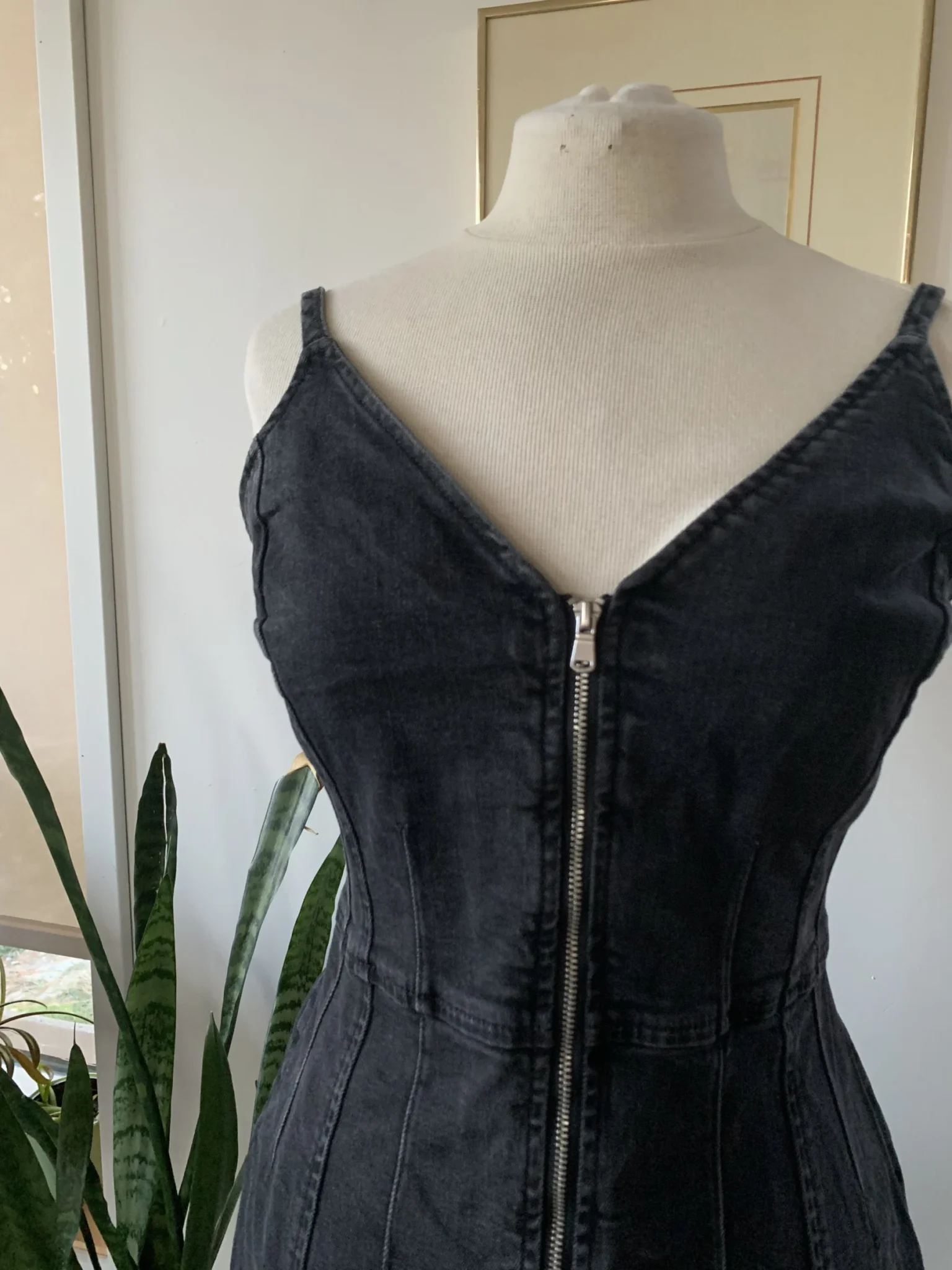 Image for Black denim dress