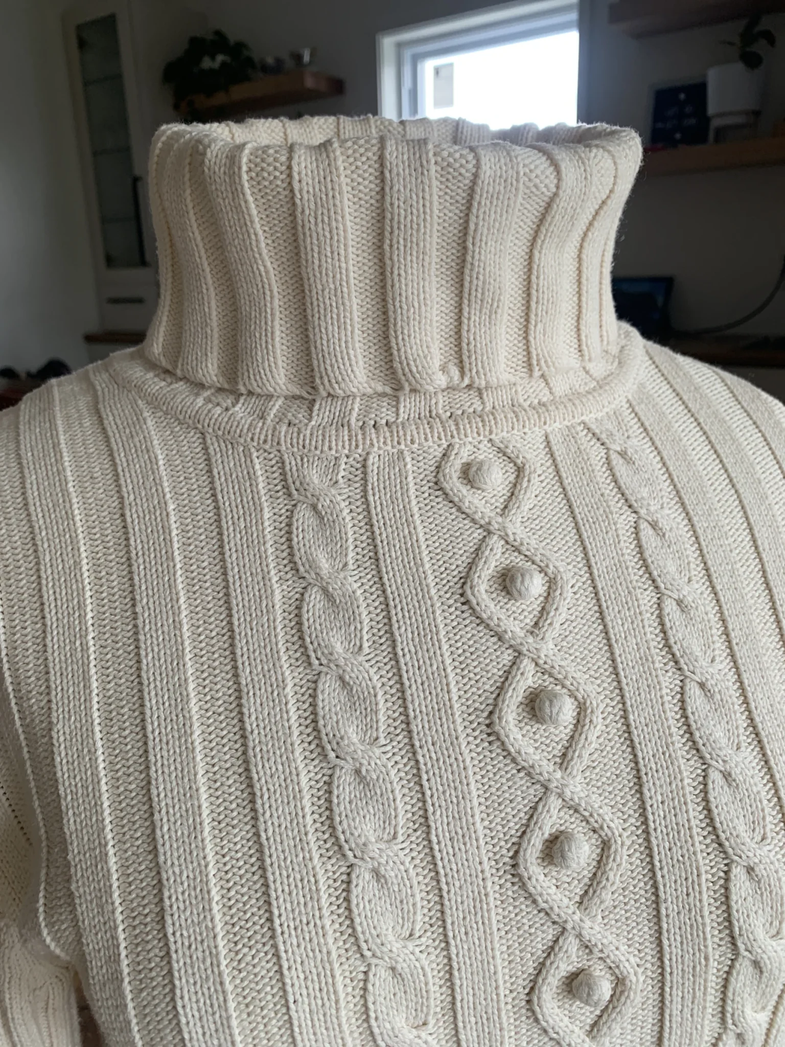 Image for 100% cotton roll-neck jumper