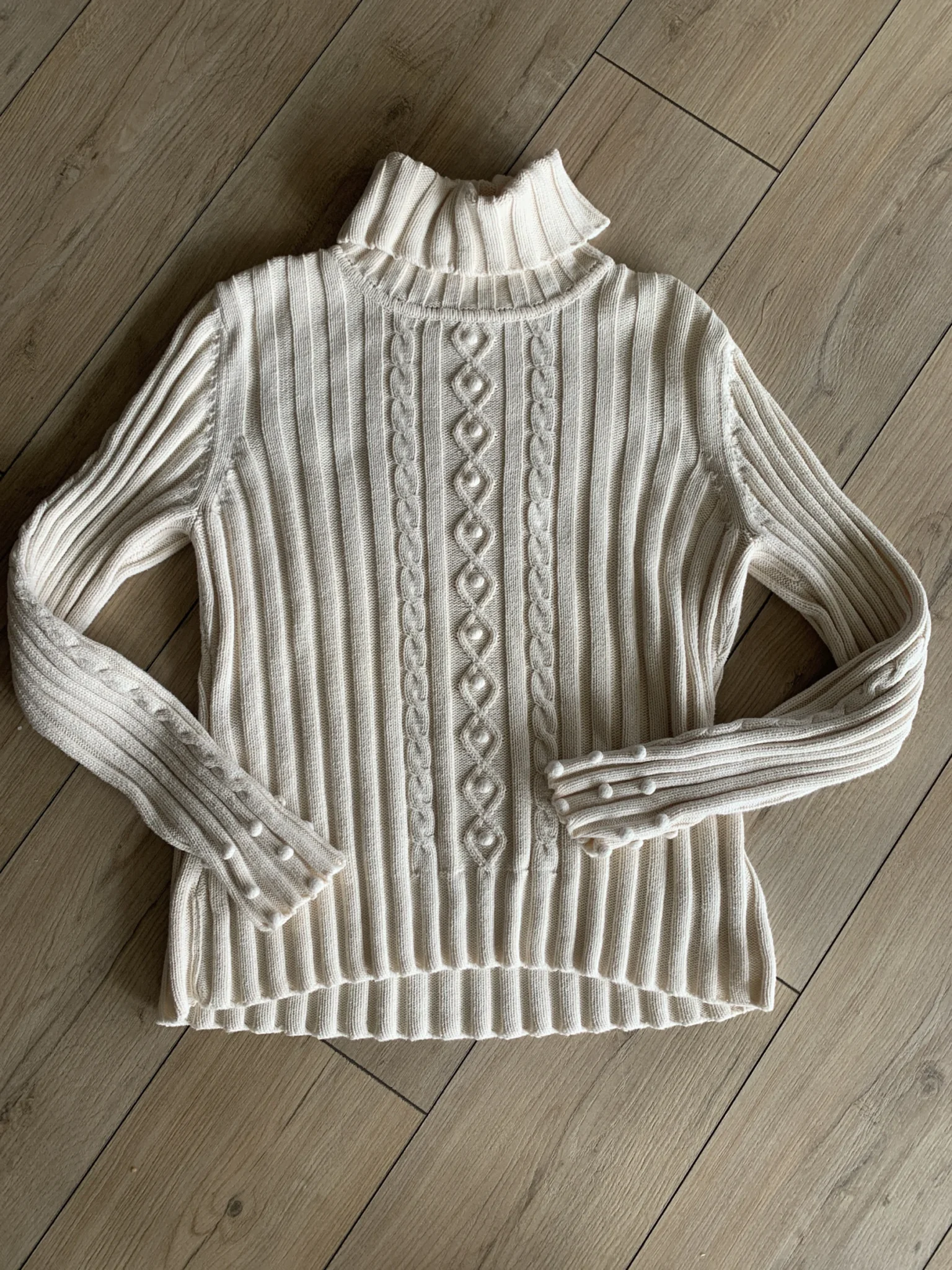 Image for 100% cotton roll-neck jumper