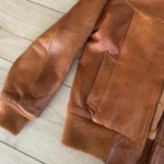 Thumbnail for Vintage cognac-coloured leather jacket
