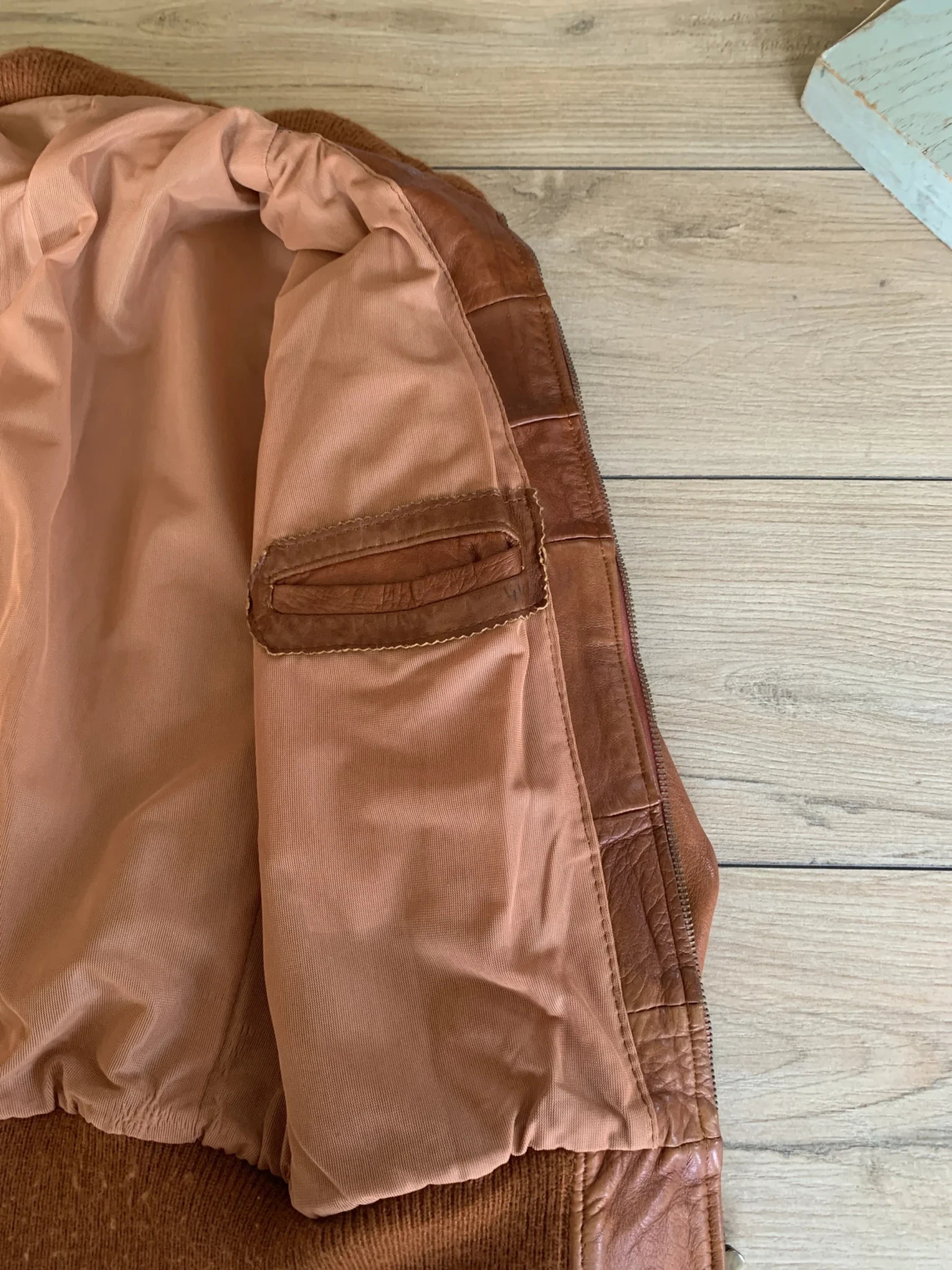 Image for Vintage cognac-coloured leather jacket