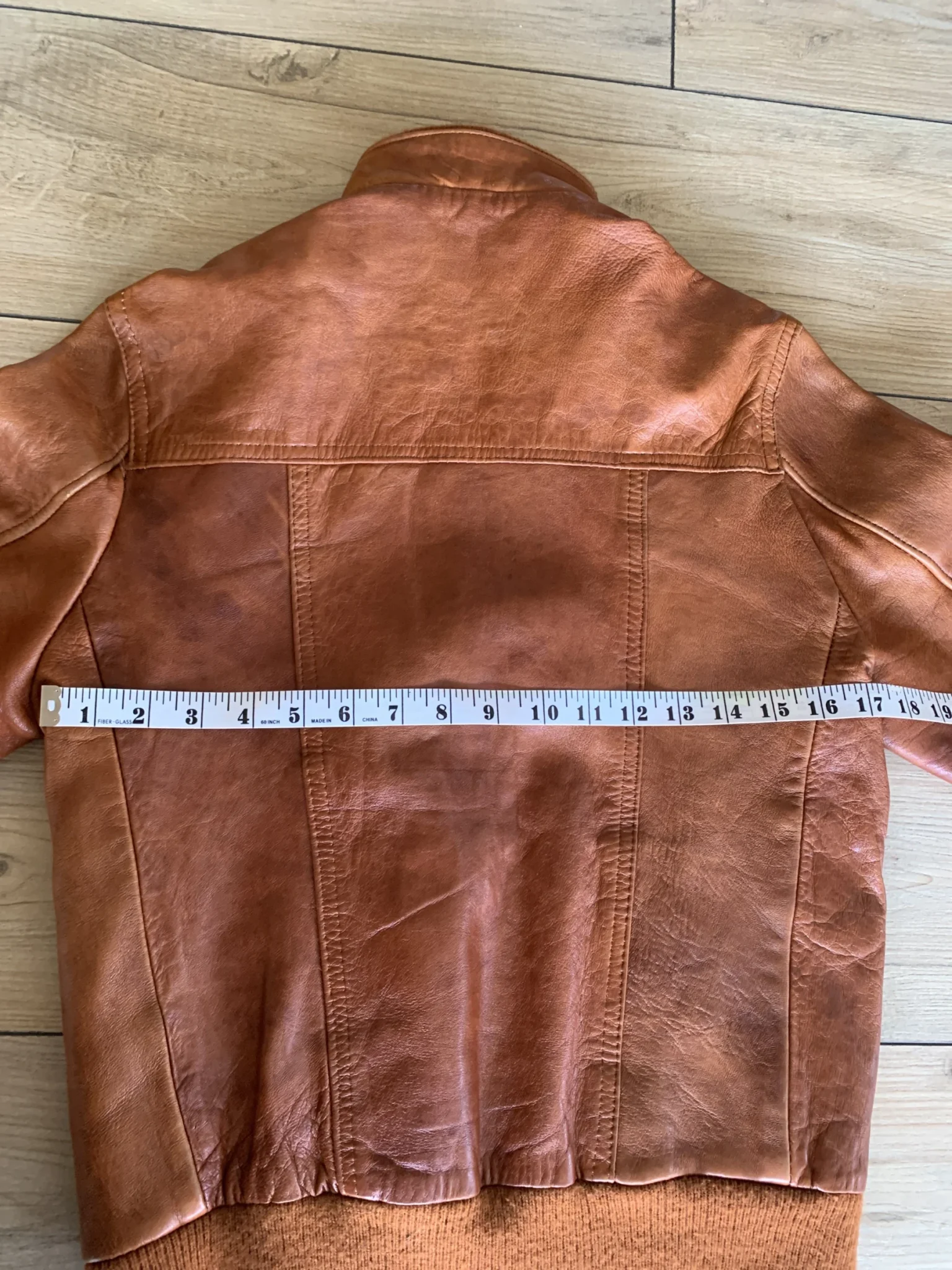 Image for Vintage cognac-coloured leather jacket