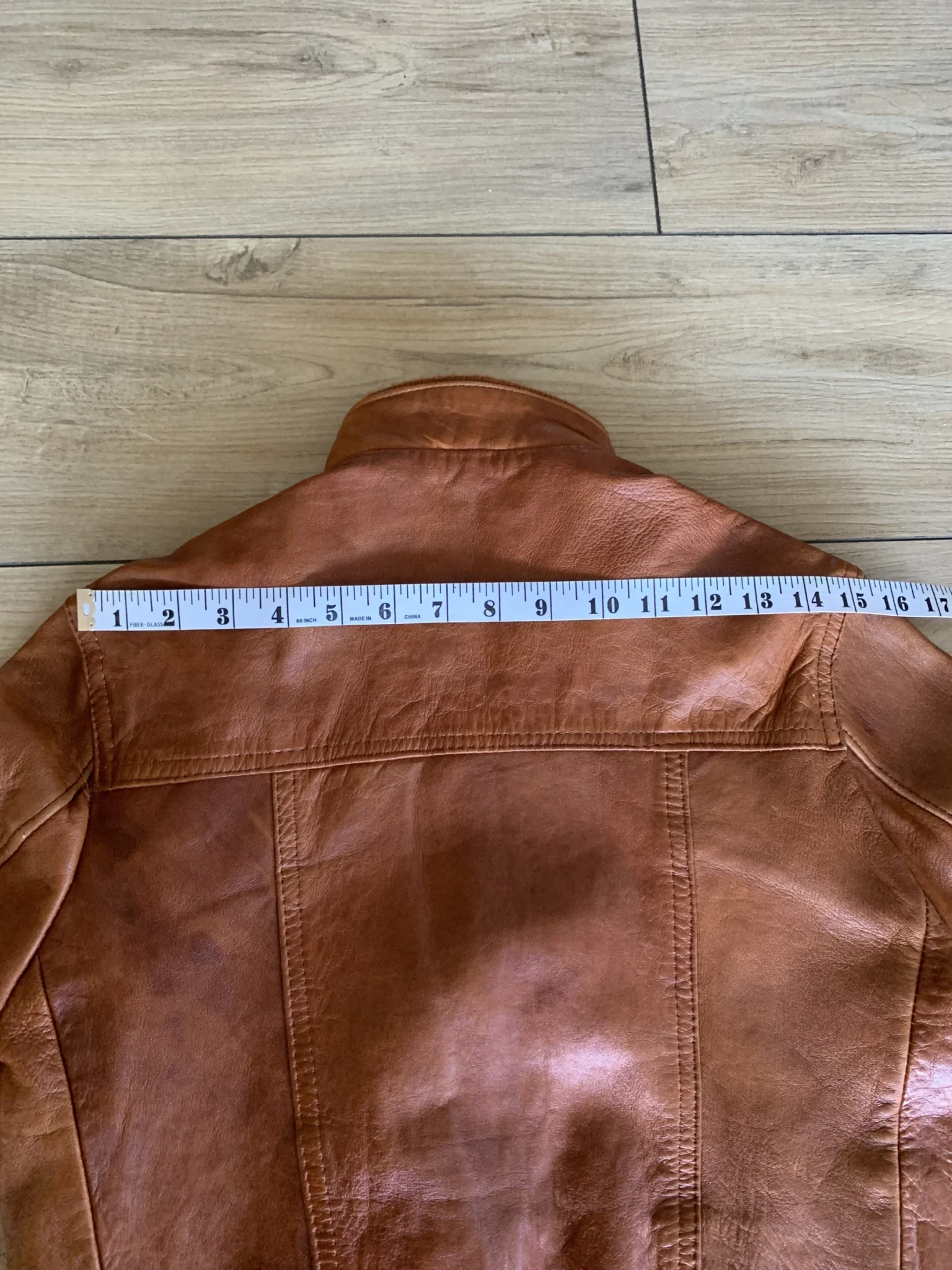 Image for Vintage cognac-coloured leather jacket