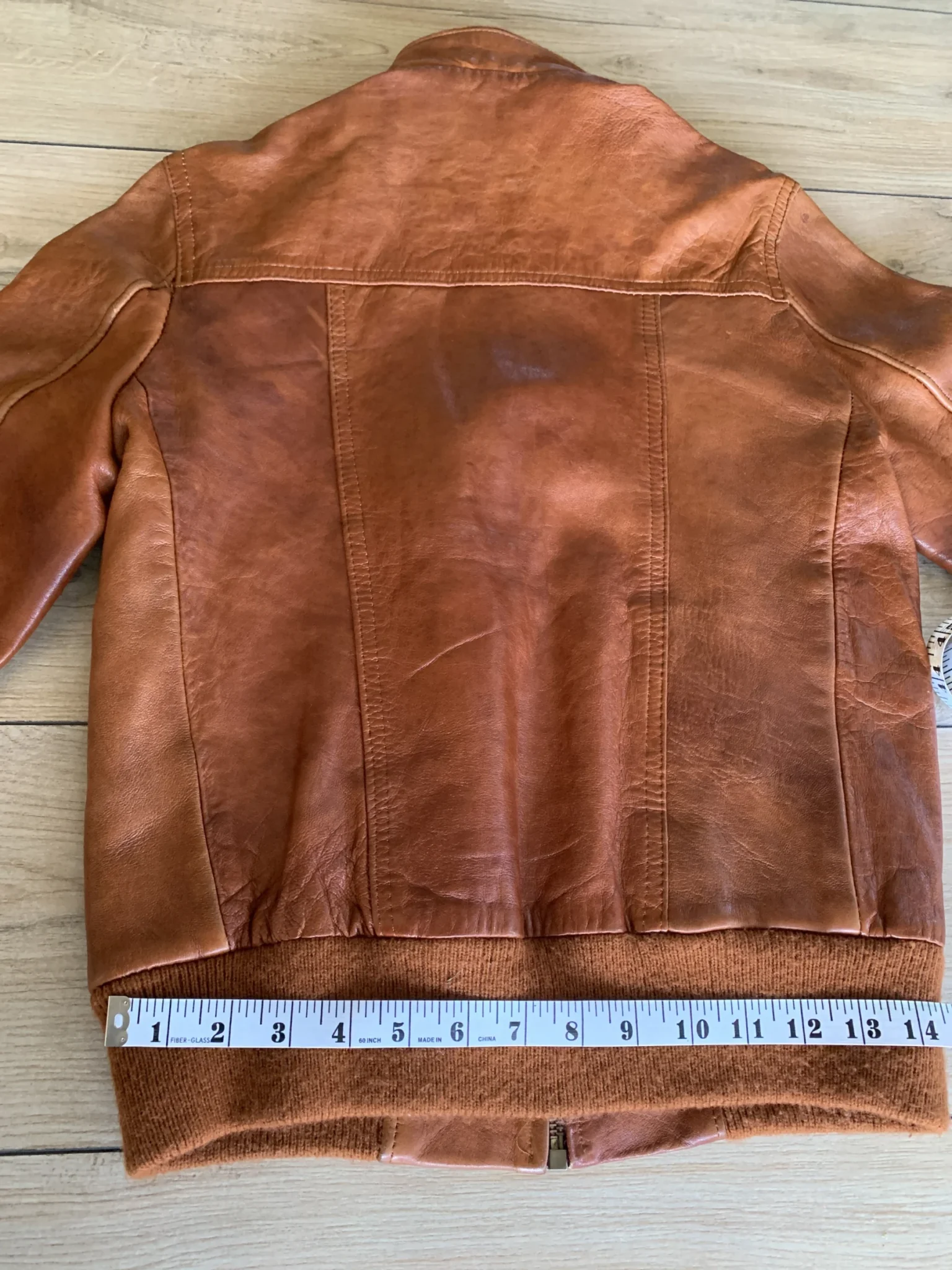Image for Vintage cognac-coloured leather jacket