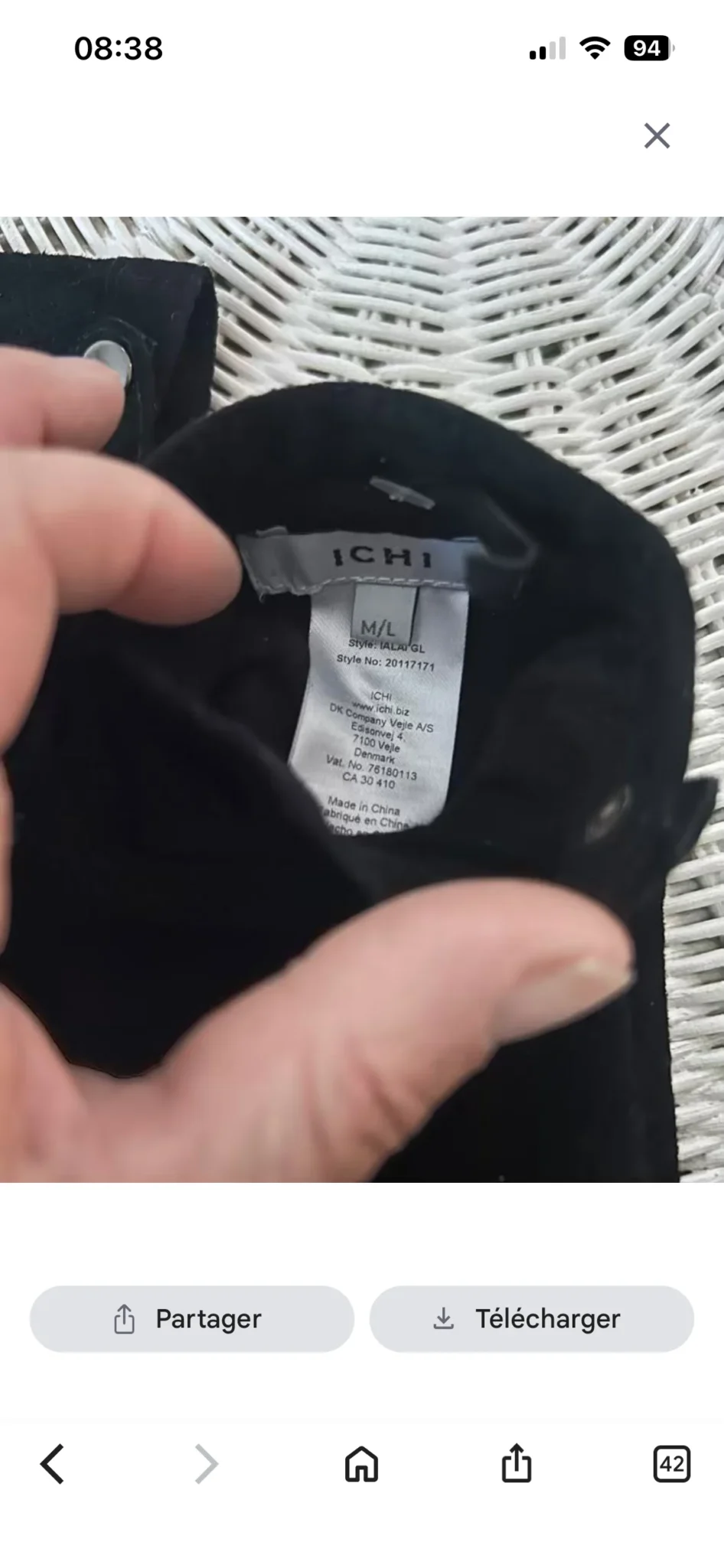Image for ICHI black suede – Size M/L (in perfect condition)
