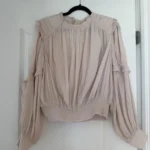 Thumbnail for Blouse Joie taille L manches bouffantes rose pale