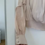 Thumbnail for Blouse Joie taille L manches bouffantes rose pale