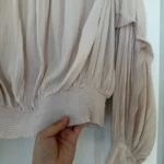Thumbnail for Blouse Joie taille L manches bouffantes rose pale