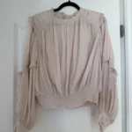 Thumbnail for Blouse Joie taille L manches bouffantes rose pale