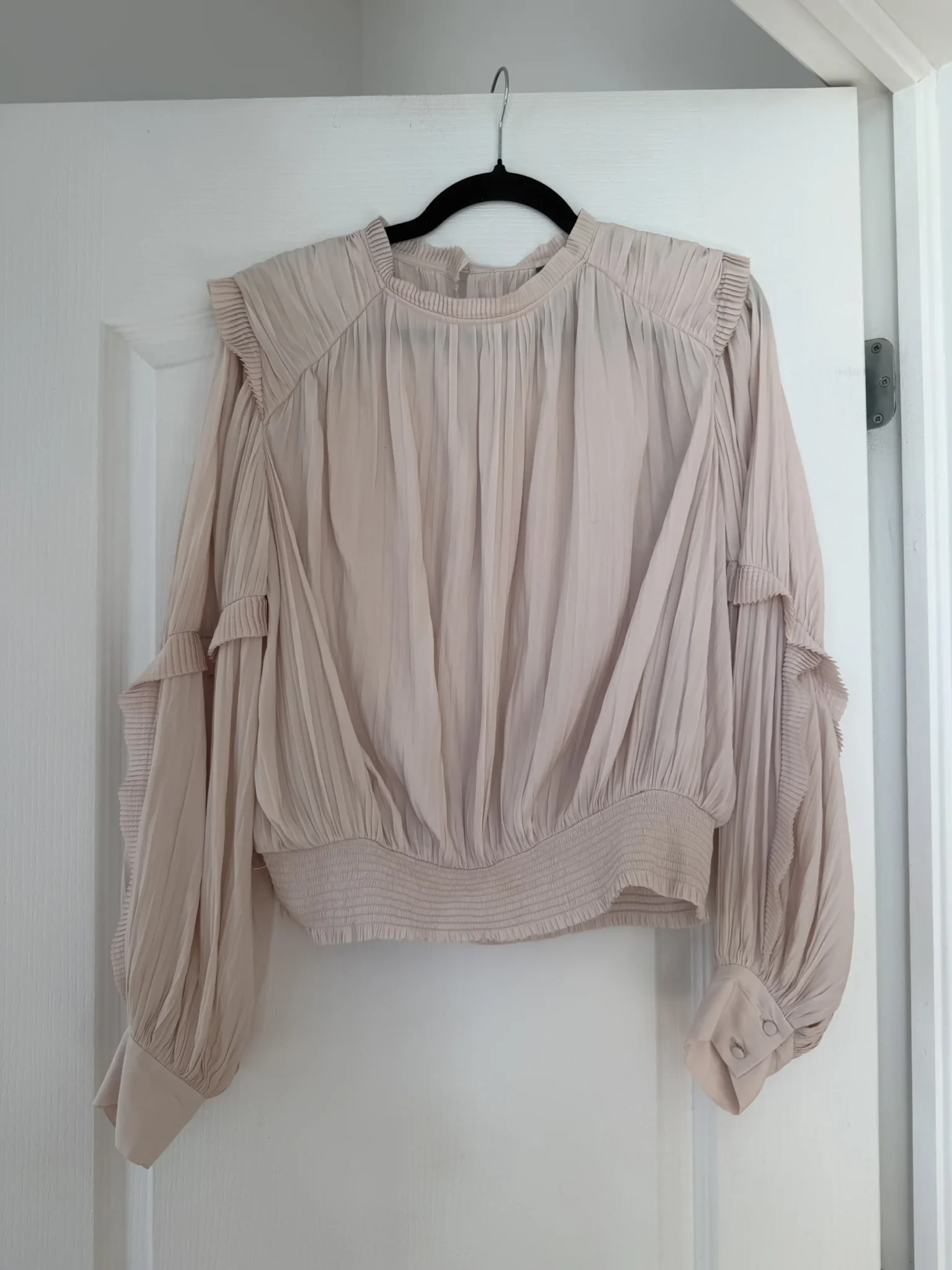 Image for Blouse Joie taille L manches bouffantes rose pale