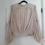 Thumbnail for Blouse Joie taille L manches bouffantes rose pale
