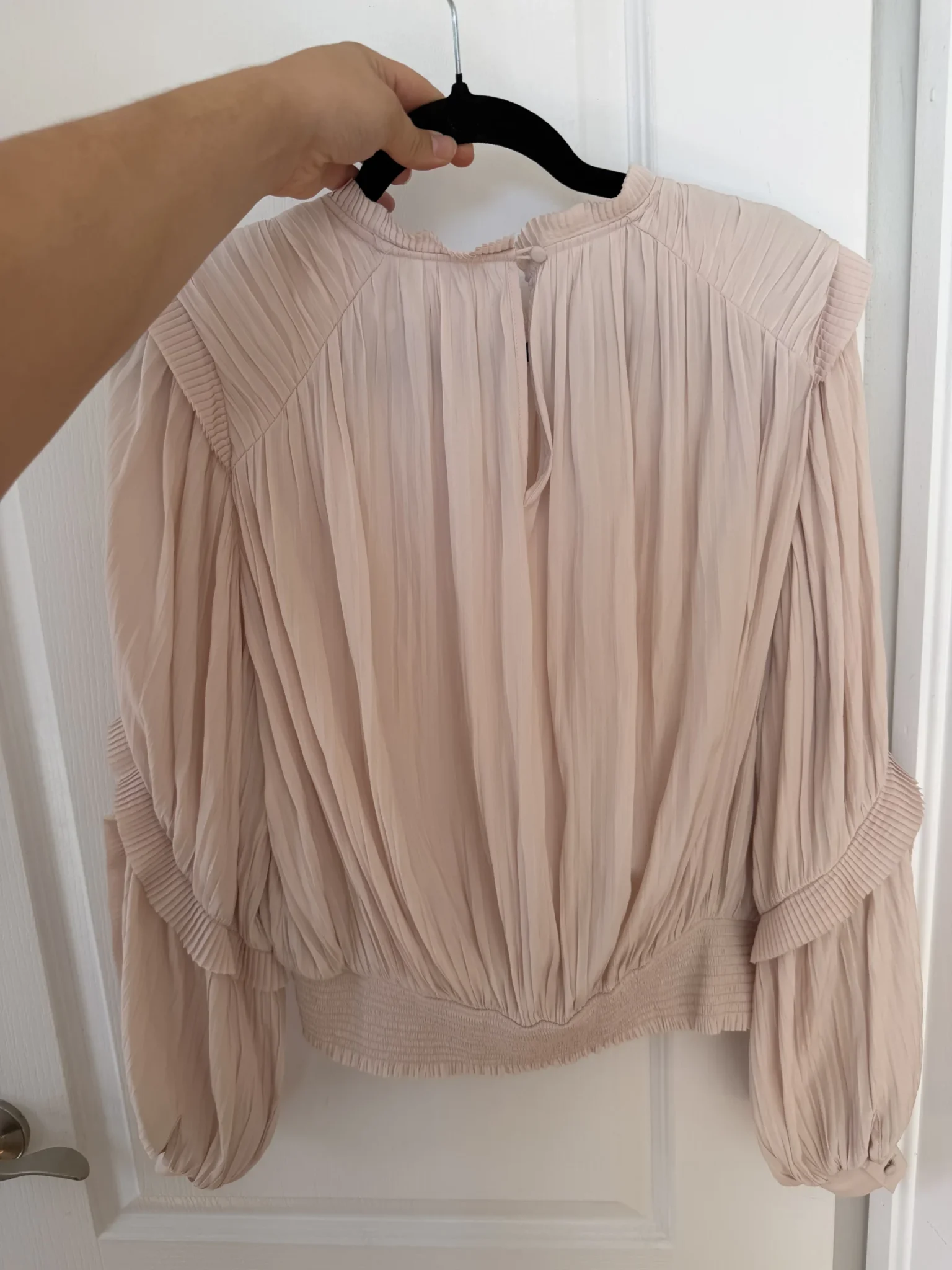 Image for Blouse Joie taille L manches bouffantes rose pale