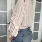 Thumbnail for Blouse Joie taille L manches bouffantes rose pale