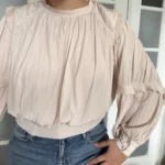 Thumbnail for Blouse Joie taille L manches bouffantes rose pale