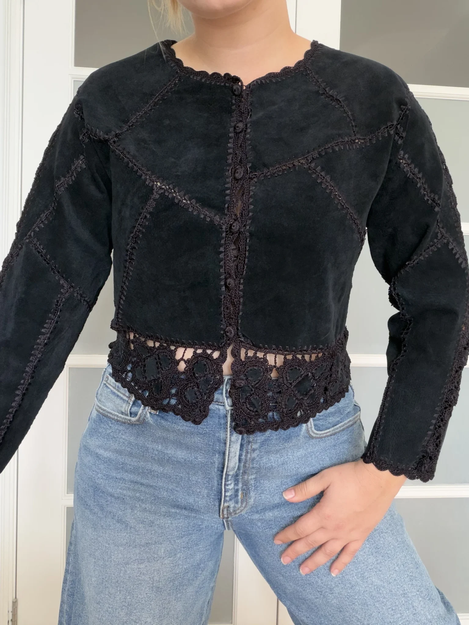 Image for Haut en cuir Vintage - Marie Clair taille M noir