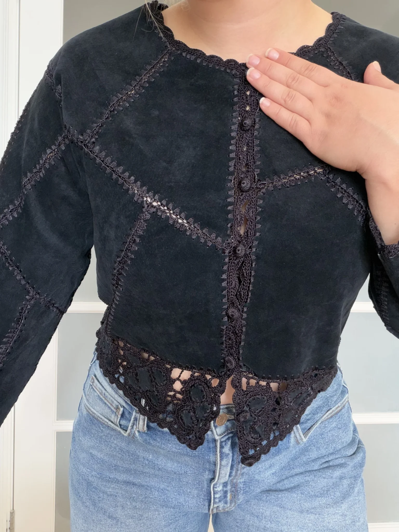 Image for Haut en cuir Vintage - Marie Clair taille M noir