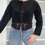 Thumbnail for Haut en cuir Vintage - Marie Clair taille M noir