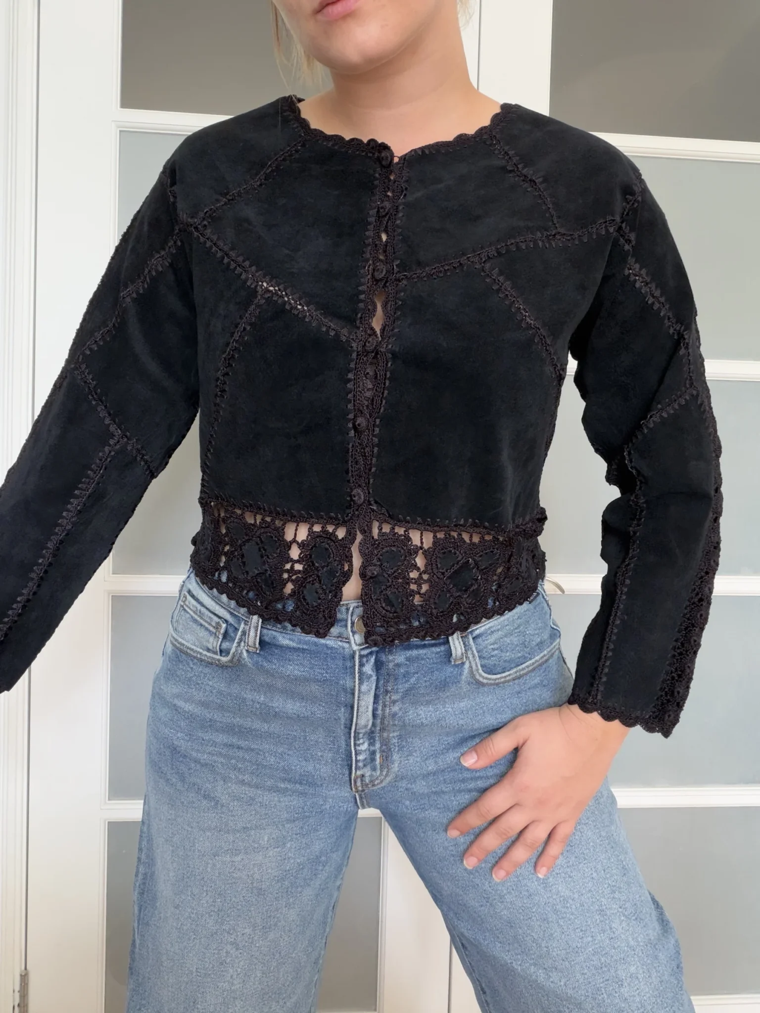 Image for Haut en cuir Vintage - Marie Clair taille M noir