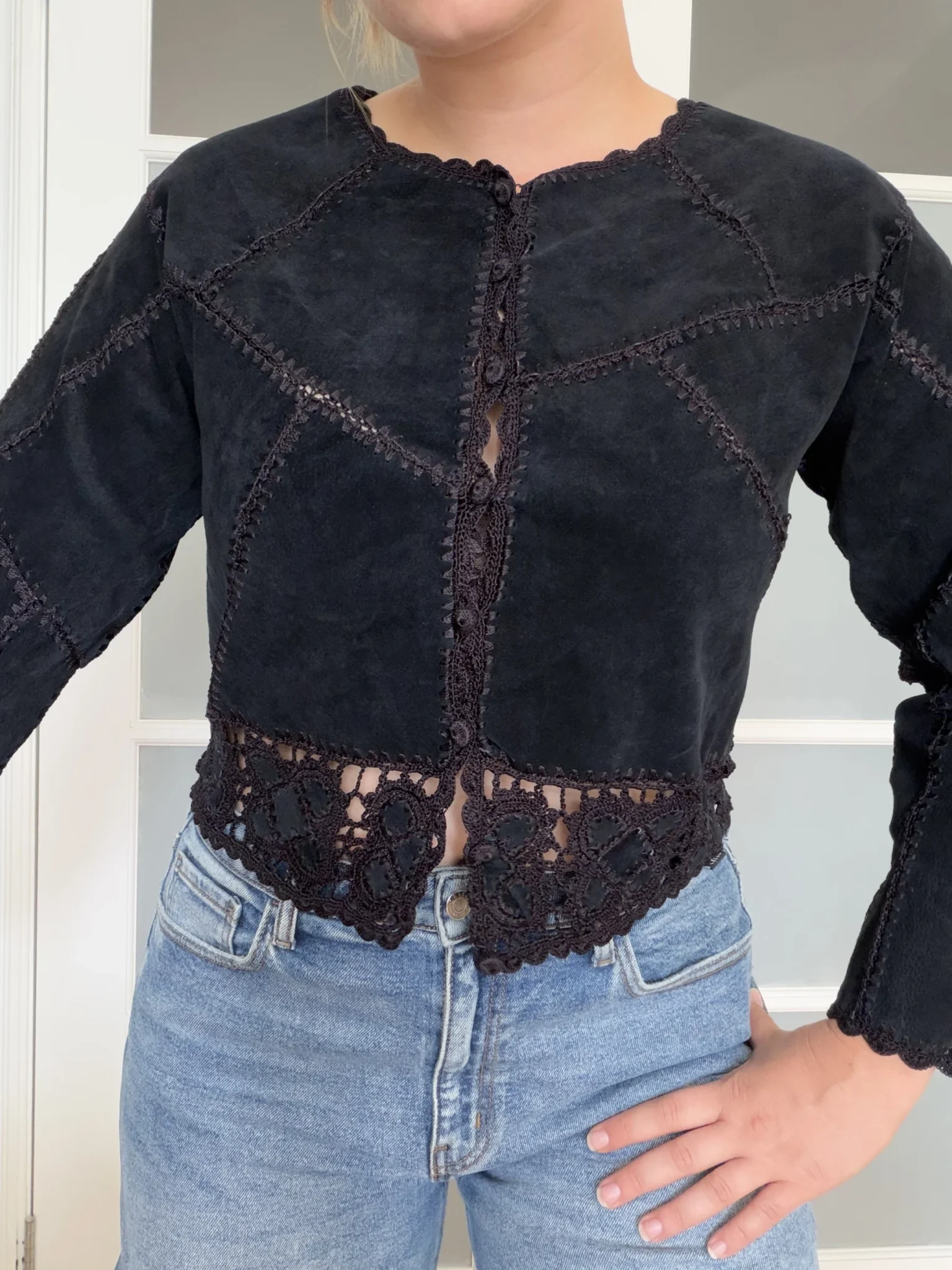 Image for Haut en cuir Vintage - Marie Clair taille M noir