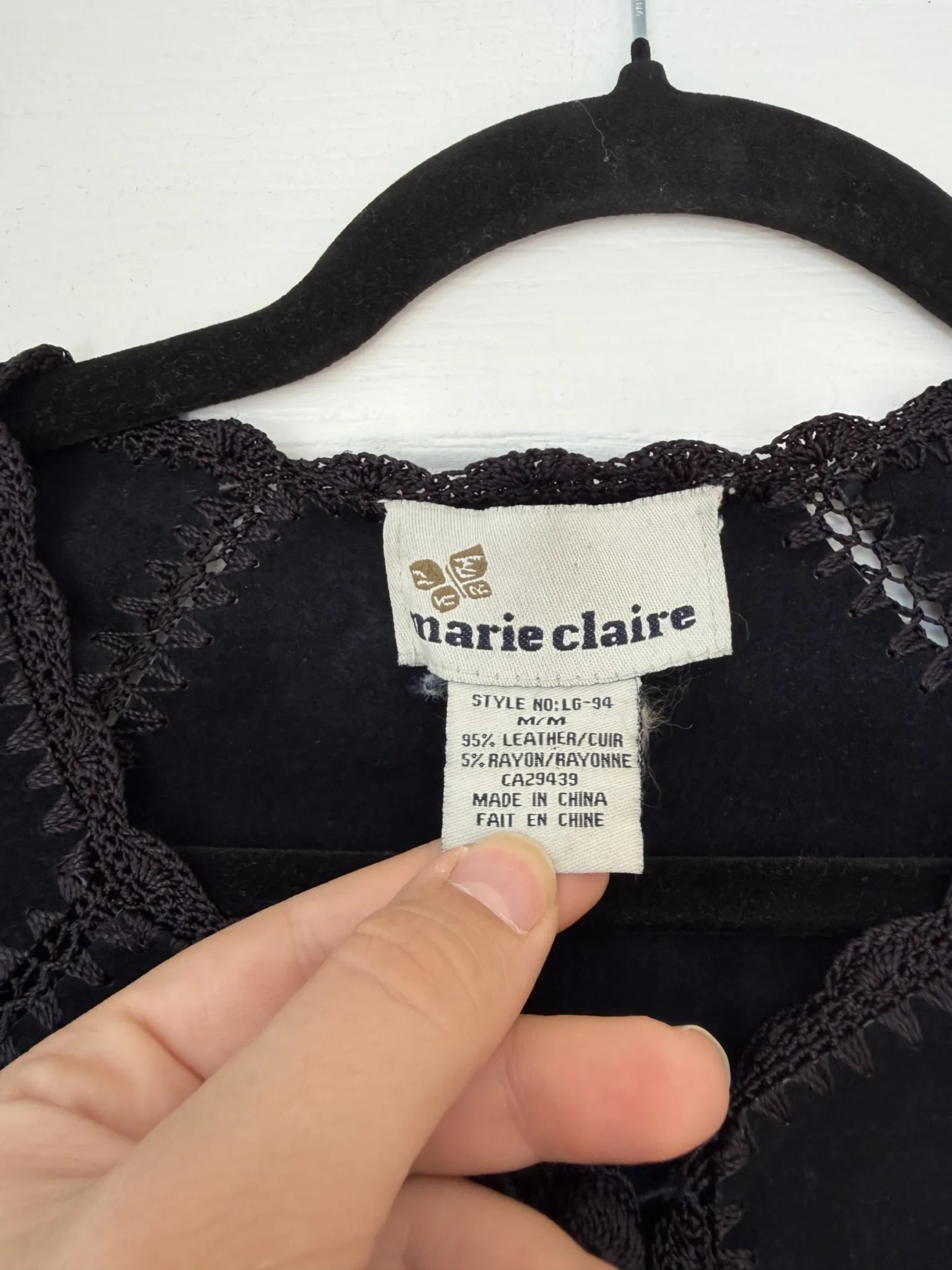 Image for Haut en cuir Vintage - Marie Clair taille M noir