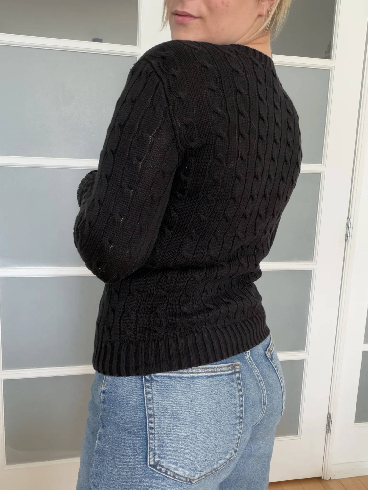 Image for Pull femme Ralph Lauren taille S noir logo violet