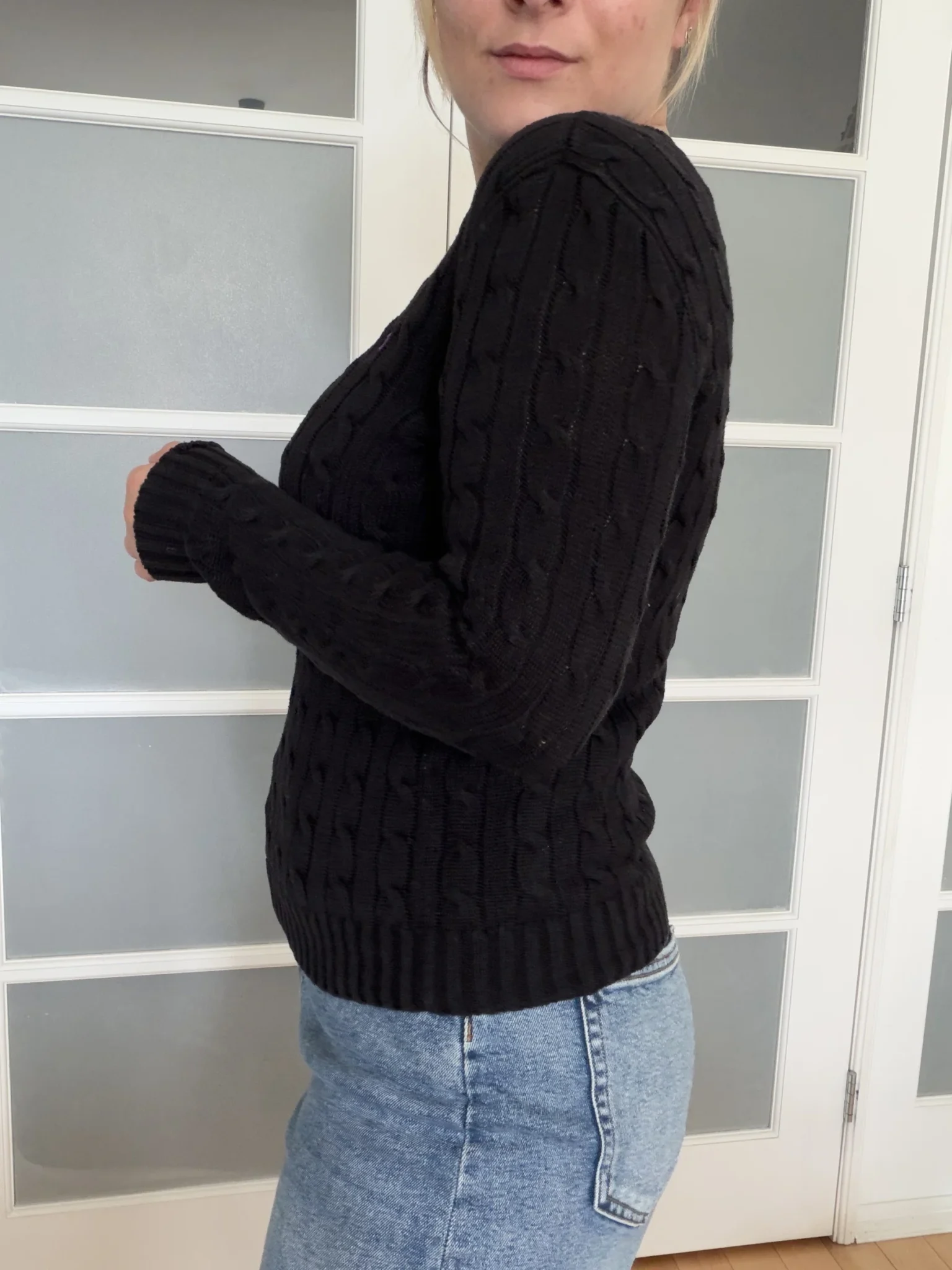 Image for Pull femme Ralph Lauren taille S noir logo violet