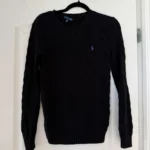 Thumbnail for Pull femme Ralph Lauren taille S noir logo violet