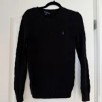 Thumbnail for Pull femme Ralph Lauren taille S noir logo violet