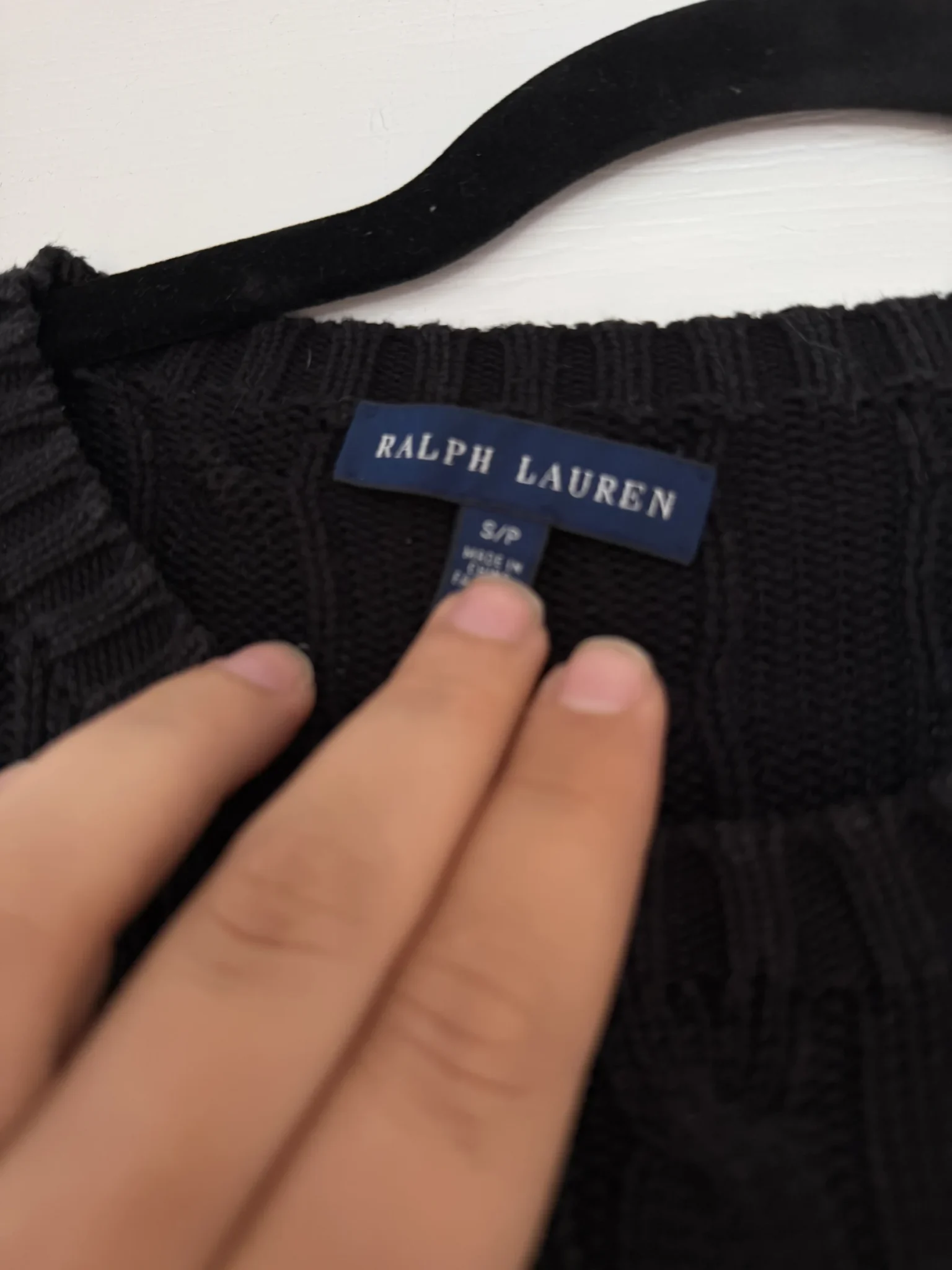 Image for Pull femme Ralph Lauren taille S noir logo violet