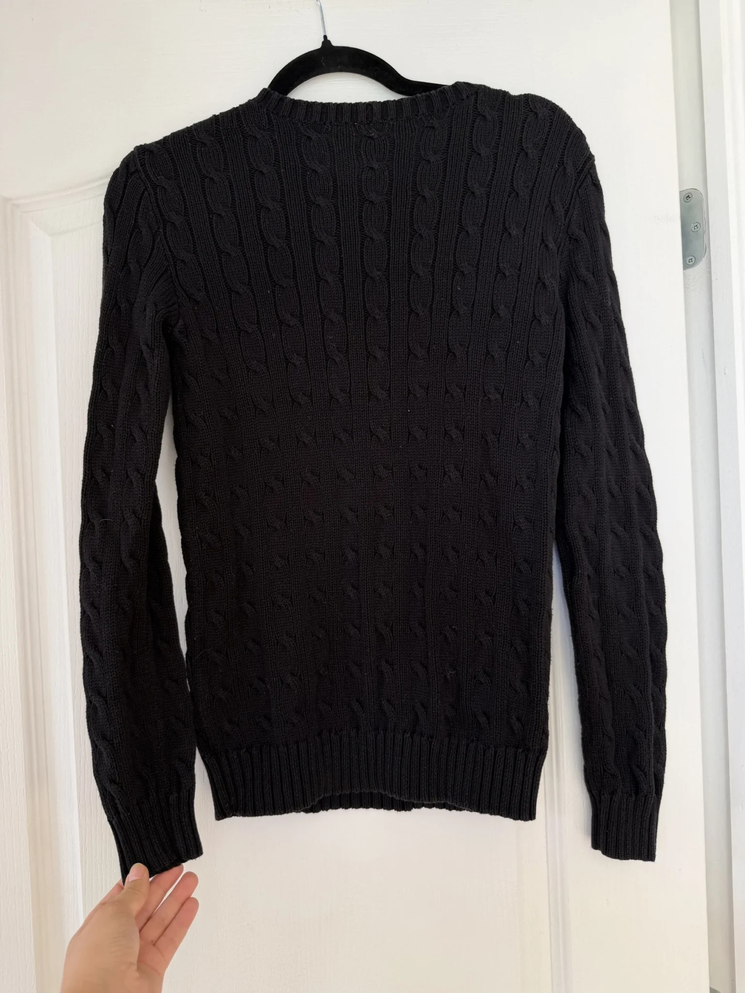 Image for Pull femme Ralph Lauren taille S noir logo violet