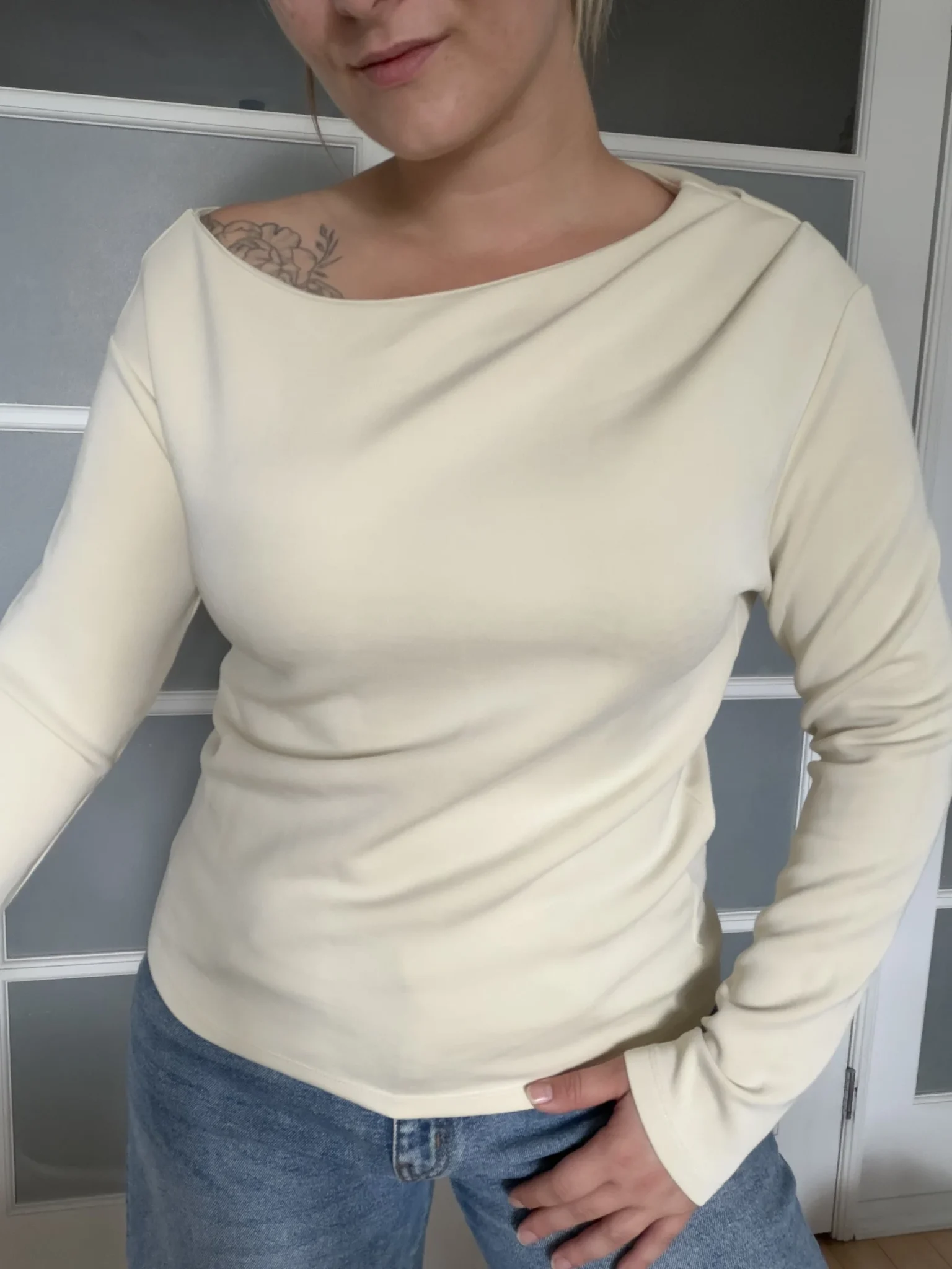 Featured image for Top Yaya Women taille M beige drapé
